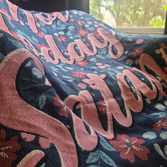 Floral "Not Today Satan" Blanket NWOT - Picture 2 of 7